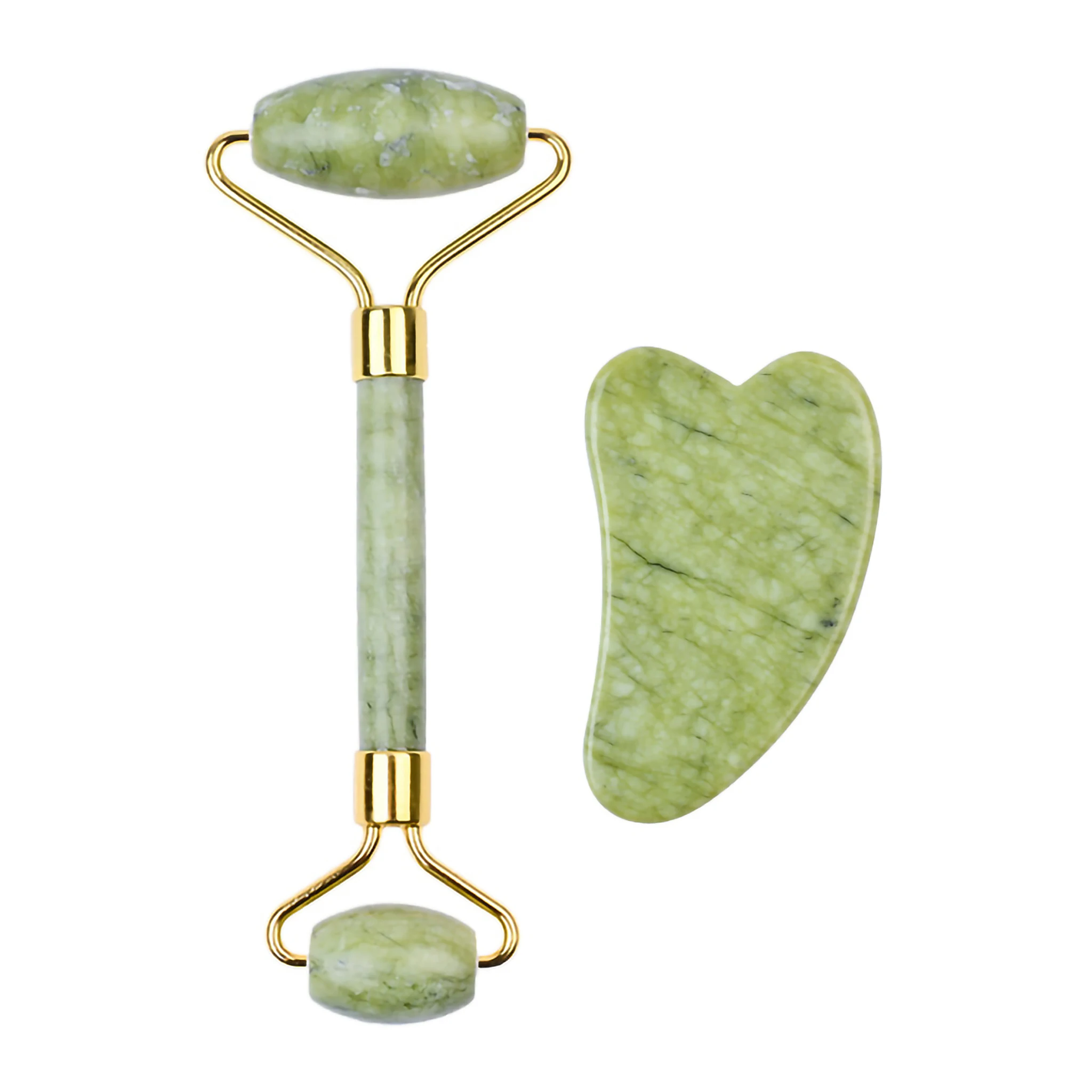 100% Natural Xiuyan Green Jade Roller Gua sha Tools Facial guasha Rodillo De Jade Stone Eye Massage Roller for face