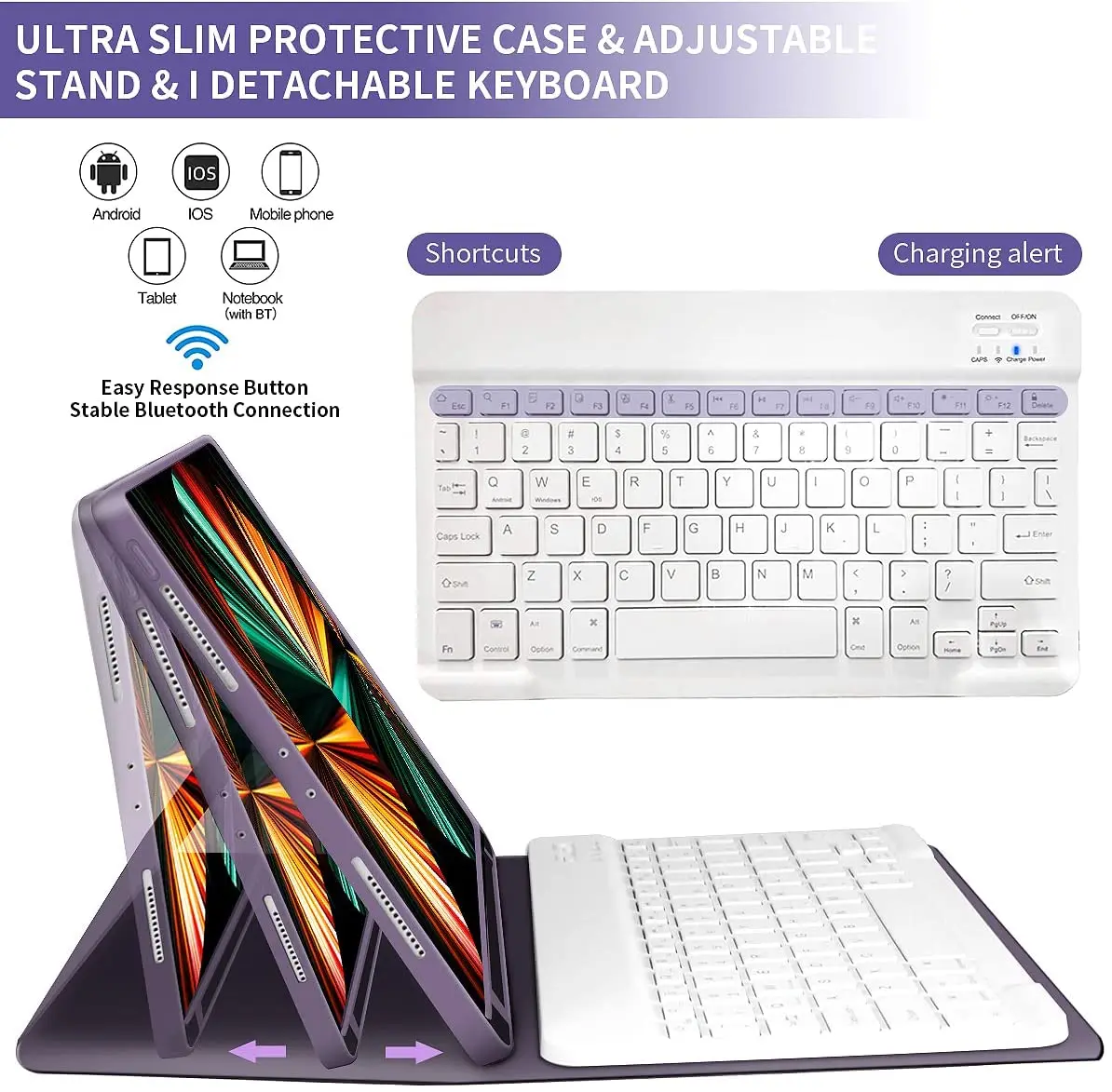 For iPad Pro 11 Keyboard Case Ultra light Magnetic Anti-fall  Protection Tablet Cover with Pencil Holder Case For iPad 11 Inch