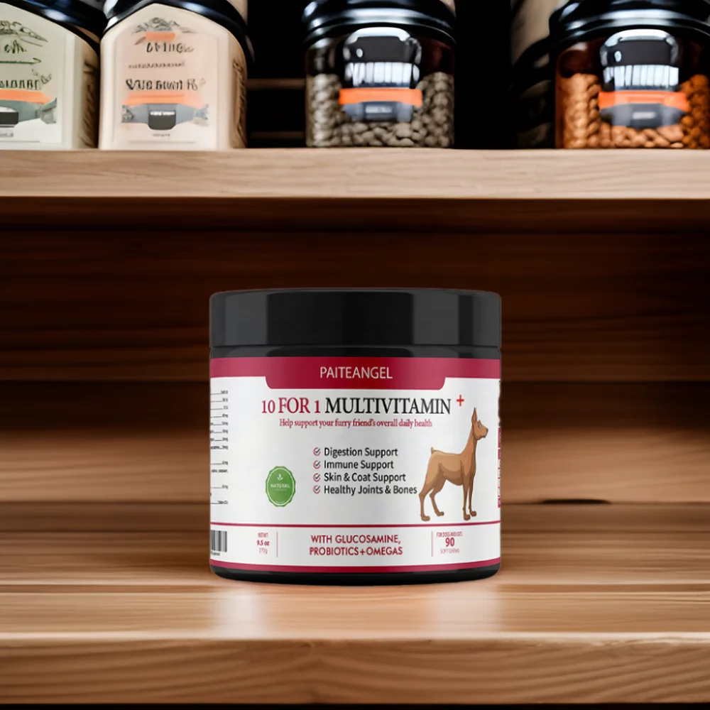 90 Soft Salmon Flavor Chews 10-in-1 Multivitamin Pet Vitamin Supplement Dogs Health Care Support Immunity Digestion Joint Heart