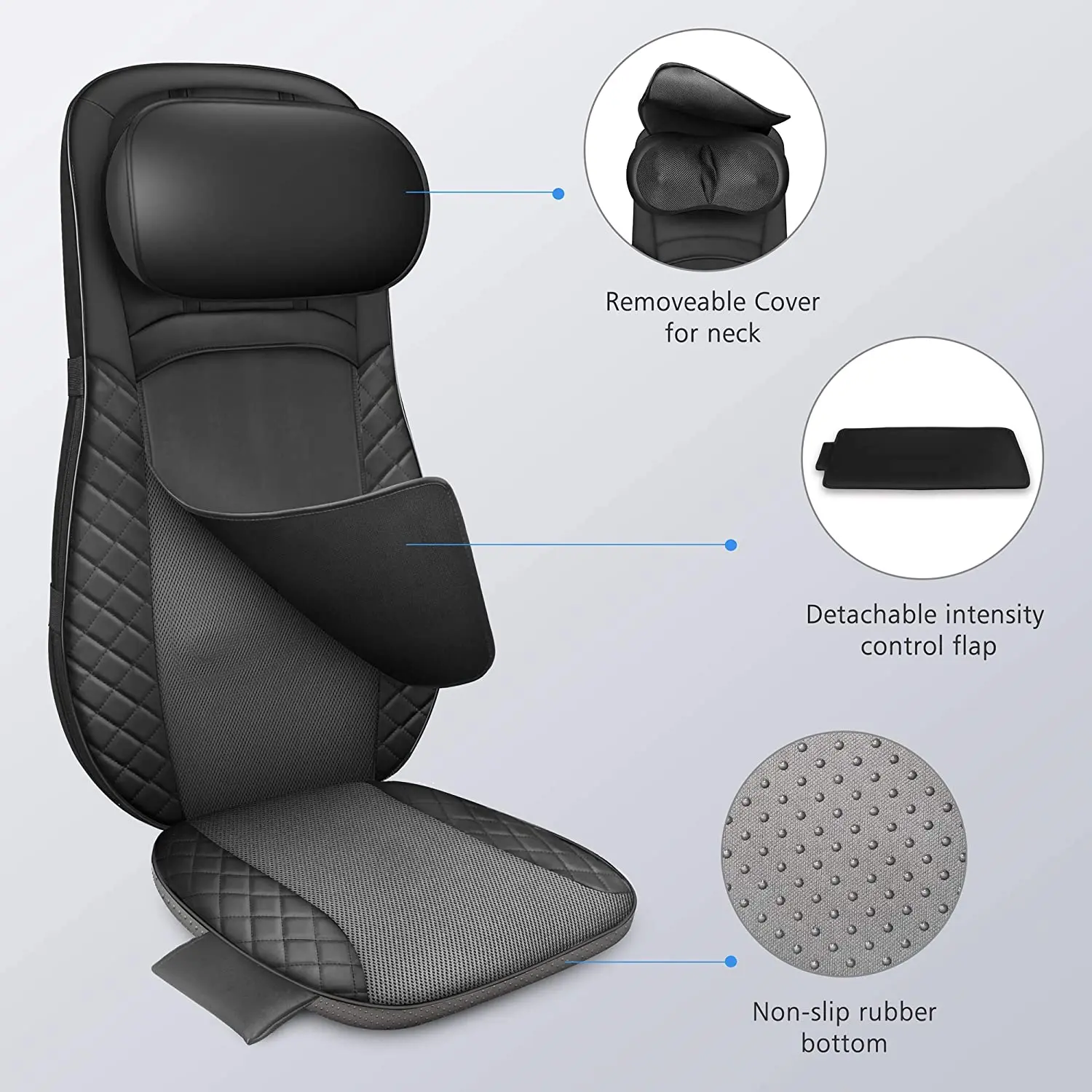 Phenitech 2023 New Shiatsu Vibrating Massage Cushion with Heating Massage Chair Massager Pad Mattress