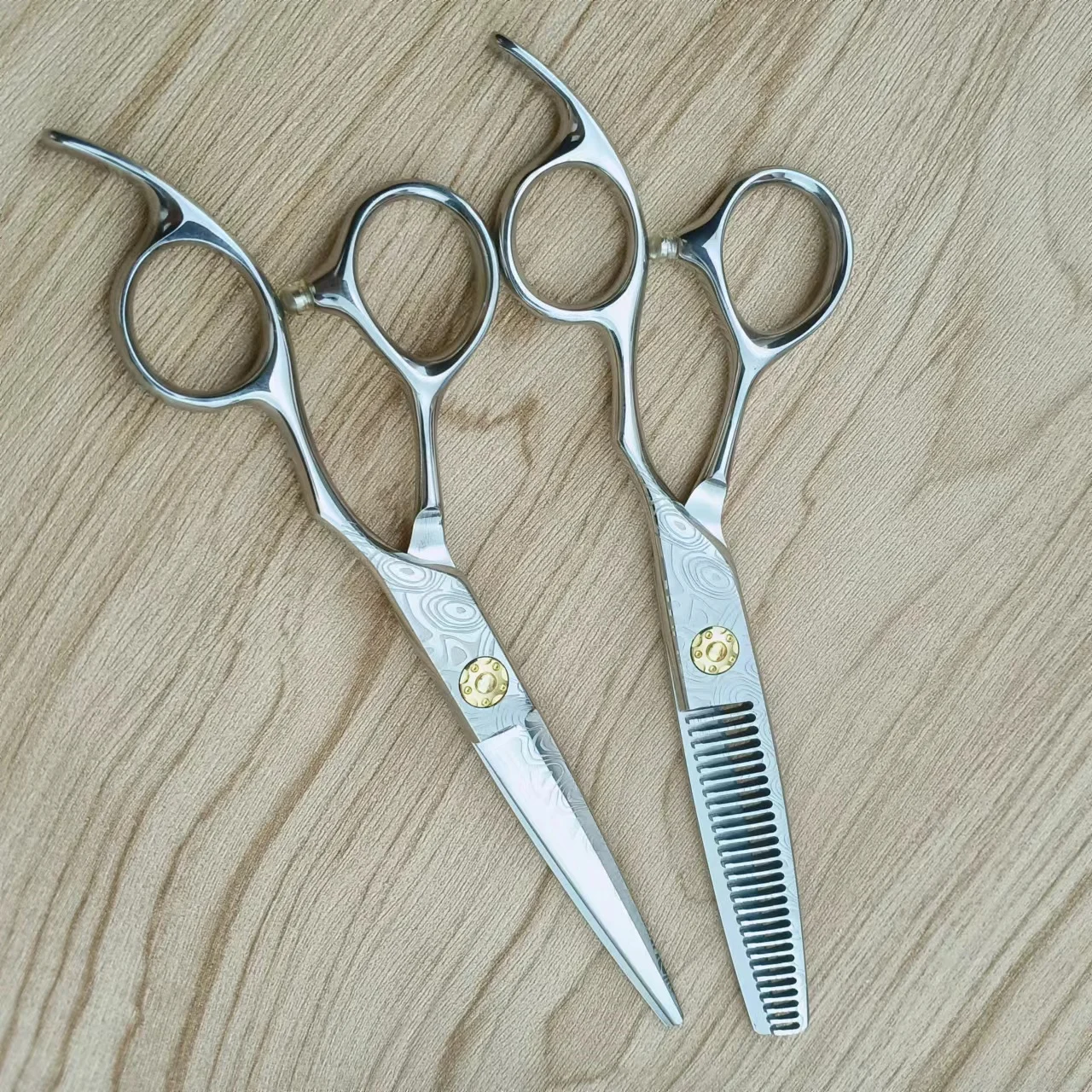 Wholesale 6 Inch Japanese Steel VG10 Barber Hair Cutting Scissors Damascus Hair Scissors Shears Set