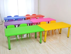 low price children school furniture plastic square table