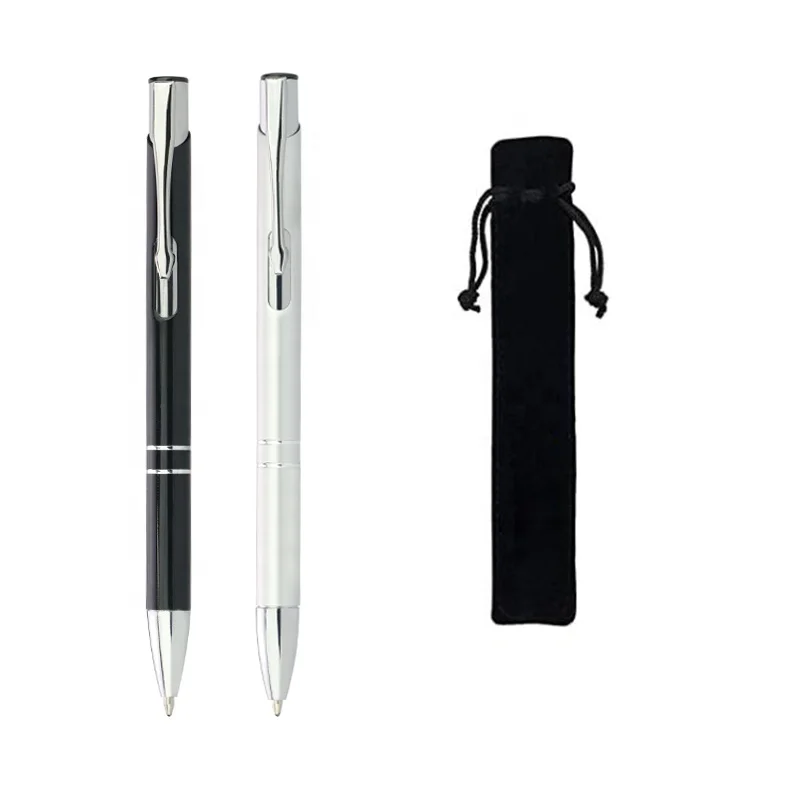 Promotional Click Metal Ball Pen With Logo Customized Advertising Ballpoint Pen Engraving Personalized Gift Metal Ball Pen