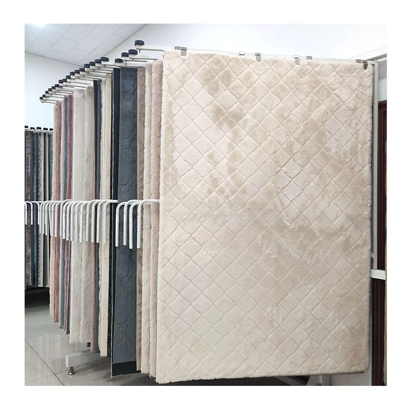 luxury New Quality Custom Soft Feeling Faux Rabbit Fur Rug carpet Plush House Door Floor Gray shaggy washable area rug karpet