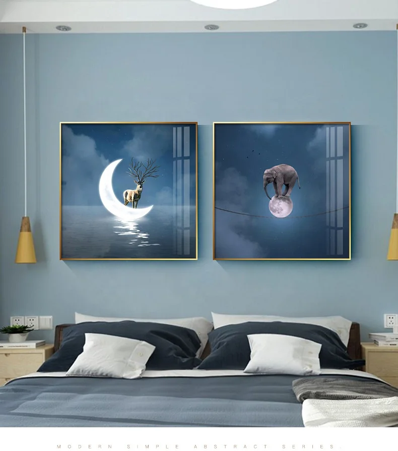 
Children room wall units for living room bedroom hanging moon whale picture 
