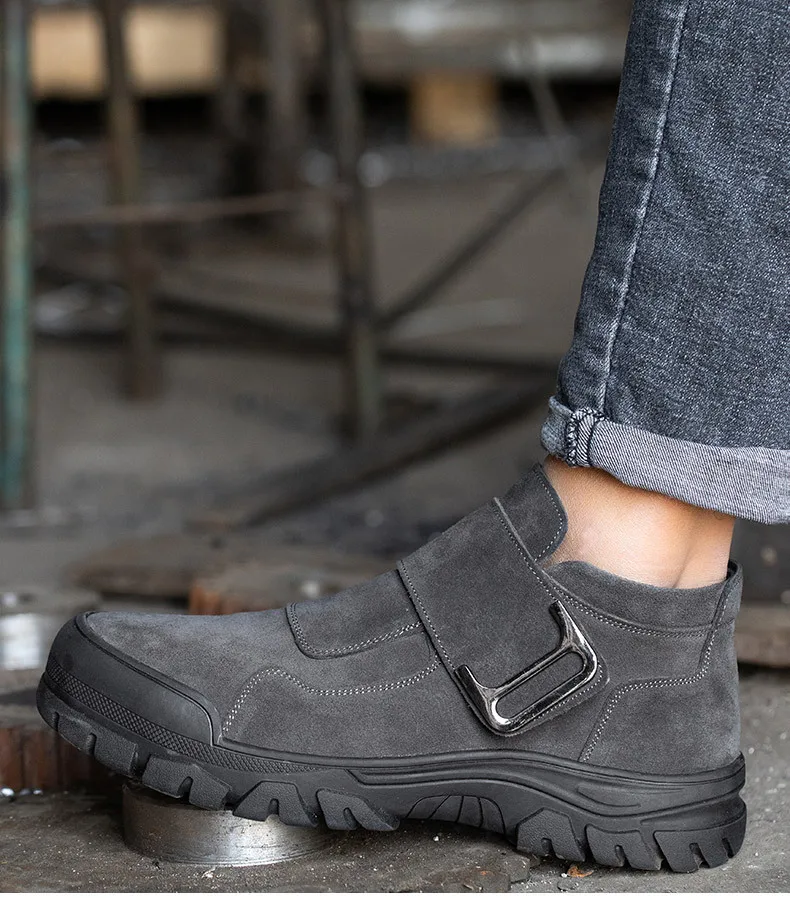 Wholesale durable non-slip  steel toe safety shoes comfortable work boots  anti-smash Industrial shoes for men