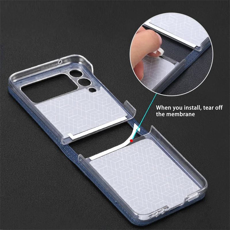 PU Leather Phone Case with Card Holder for Samsung galaxy z Flip 3 leather case pu ultra thin slim
