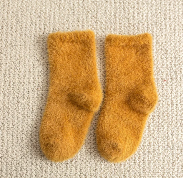 Kids Autumn Winter solid color fashion Coral fleece cartoon animal lovely floor cushion towel warm sock