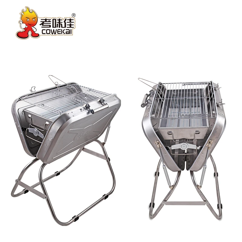 Заводская поставка портативный складной уличный кемпинг вечеринка из нержавеющей стали угольный гриль для
