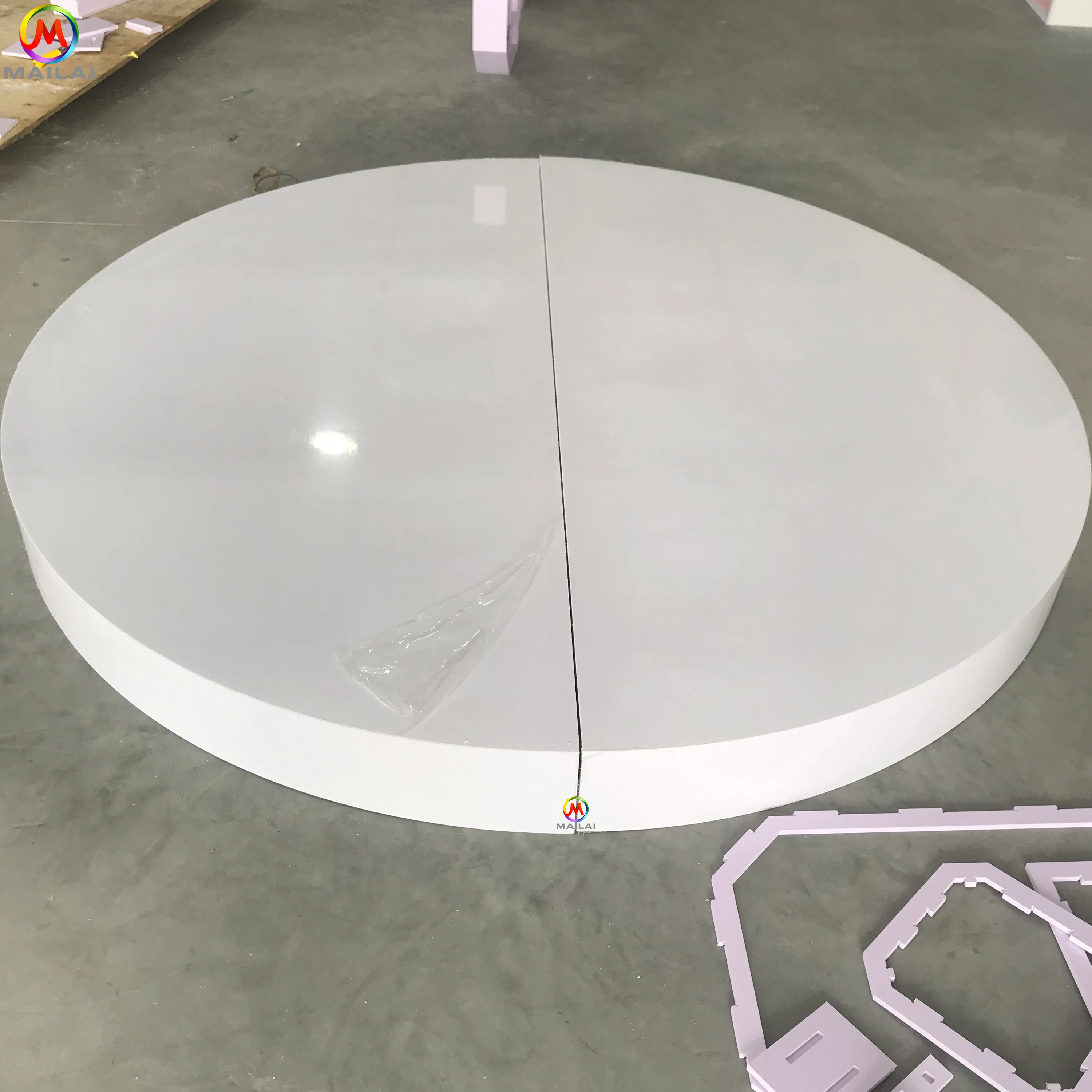 Wedding Supplies Round Wedding Stage Floor Decoration Acrylic Backdrop For Wedding