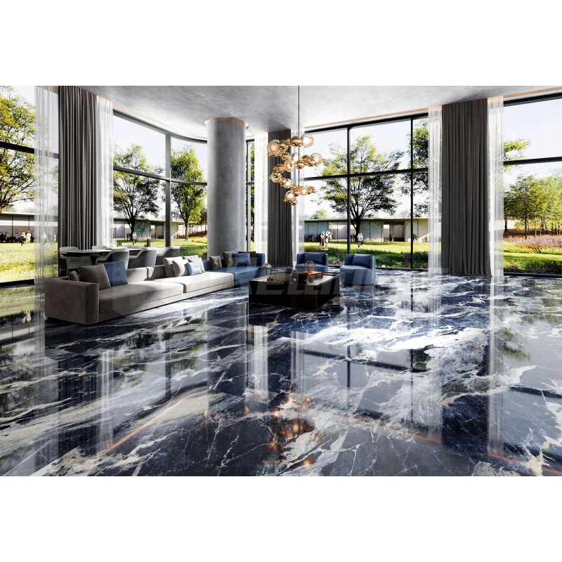 Premium Green Vein Marble Look Porcelain Tile Living Room Big Size 1200x1200 Wall Floor Tiles Floor Porcelain Stone Effect