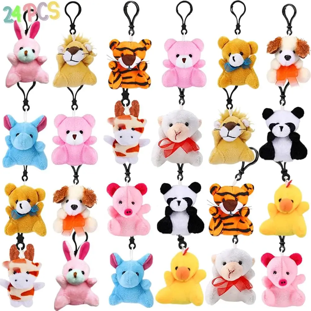 Mini Soft Toys Bulk Toys Cartoon Cute Small Stuffed Animal Keychain Various Animals Soft Toys Bulk Gift Plush Keychain Animal