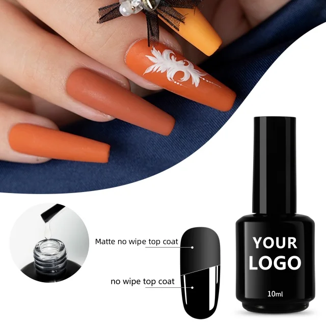 Kinnco private label OEM 30ml 50ml 60ml 100 ml 250ml Diamond high gloss shining nail gel no wipe glossy top coat