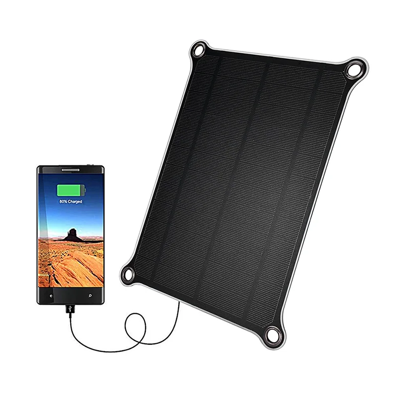 High efficiency portable 6w 5volt usb port solar panel with cheap price for backpack tent mobile phone charger