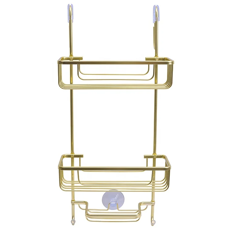 Aluminum Bathroom Toilet Kitchen Corner Wall-mounted Hanging Basket Shelf Shelf Basket Bathroom Gold Anodized