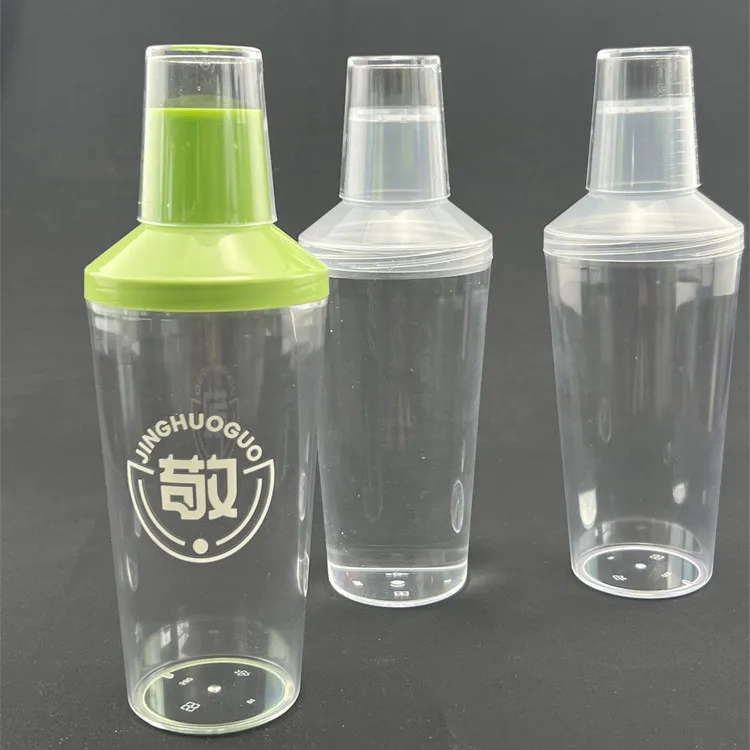 500ml clear & transparent plastic gym shaker bottle with straw