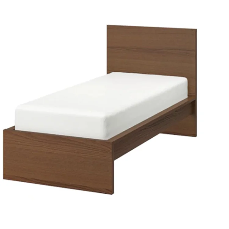 Factory Direct Supplier Modern Simple Single Size Bed Bedroom Furniture with Wooden Panel Bed