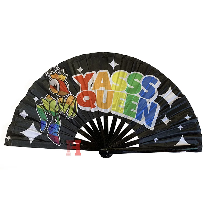 
Popular Personalized Custom Printing Portable Folding Tropical Plastic Hand Held Fan 