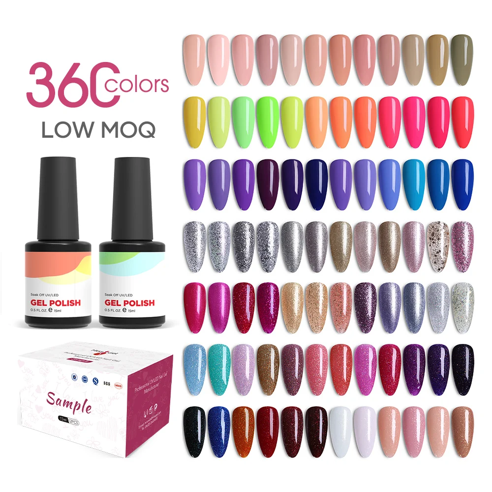 Missgel LOW MOQ 360 Colors uv-gel Set Esmalte De En Vernis Permanent Nail Polish Kit Gel UV Ongle Professionnel
