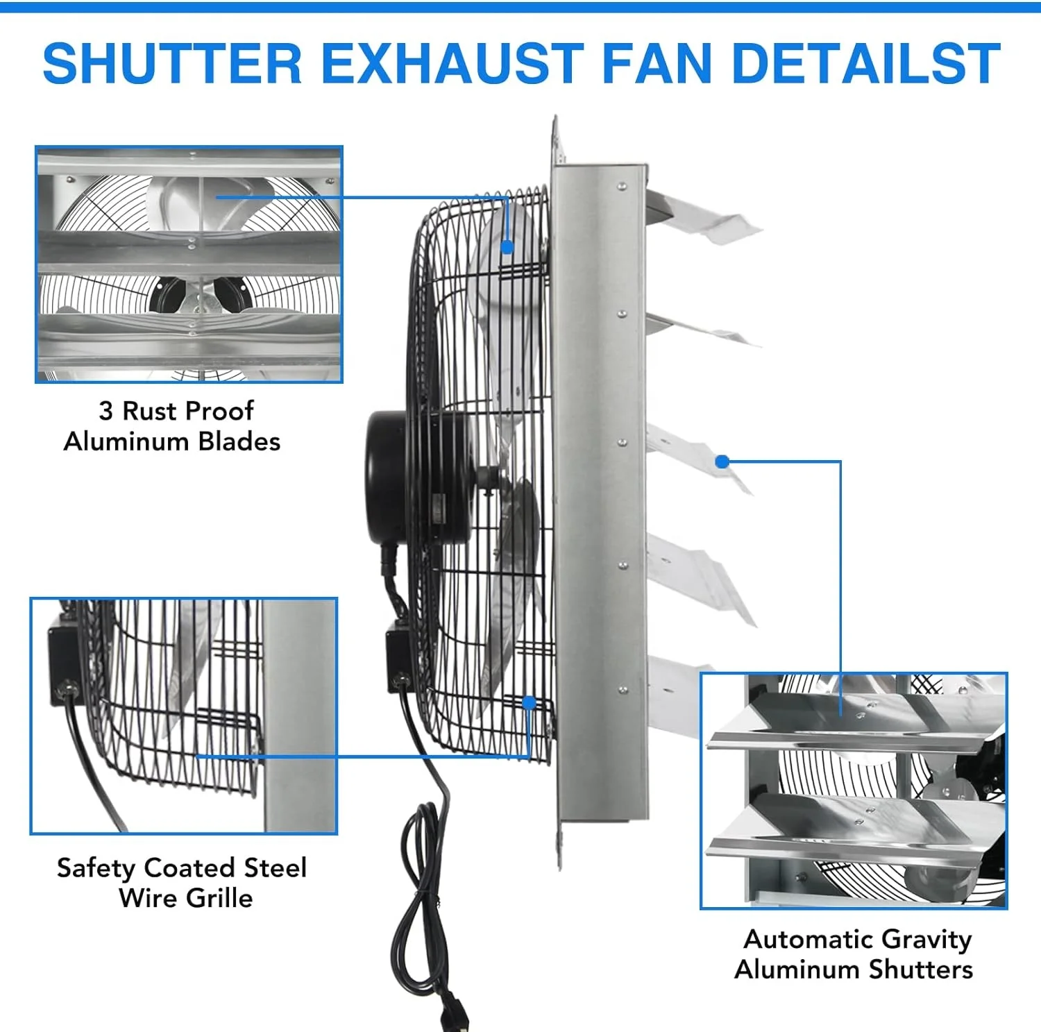 High Speed Wall Mounted Ventilation Metal Industrial Exhaust Fan for Greenhouse Farm Poultry Fan