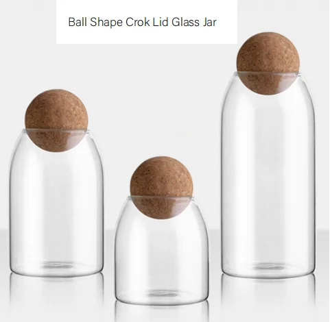 
High borosilicate glass hande made spice containers spice jar with crok lid 