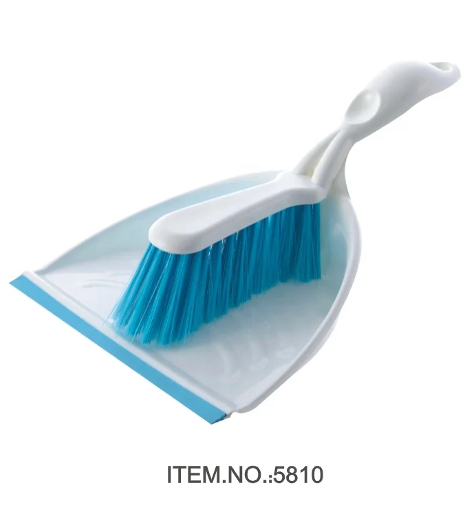 Kworld High Quality Manufacturer Supply Sweeping long handled Mini Broom Brush and Dustpan with TPR Lip for Home Kitchen