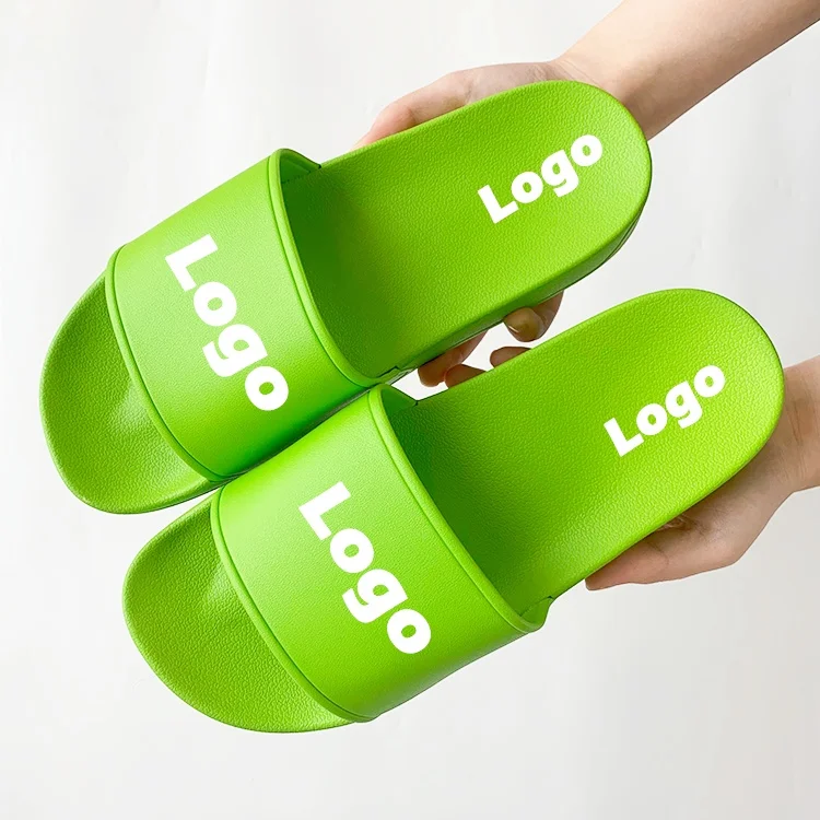Promotional Plus Size South Africa Color Custom Logo Printed Outside Blank PVC Sandals Custom Slide Slippers