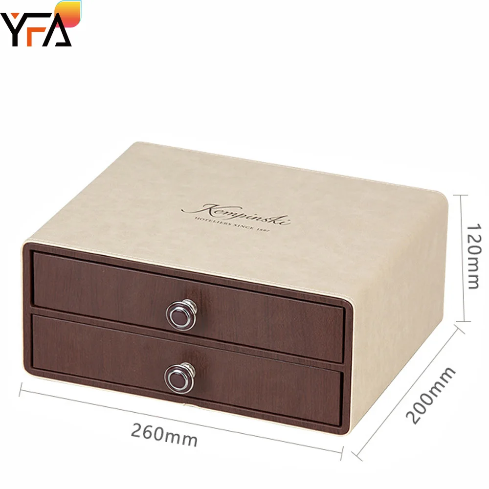 Hotel Amenities Set Hotel Leather Products Tray New Basket Printed Anti Slip Serving Stand with PU Leather