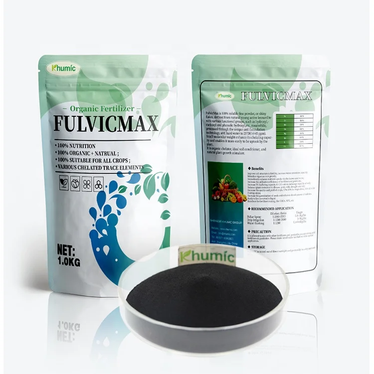 potassium fulvate powder 100%water soluble natural organic drip irrigation Fertilizer humic acids