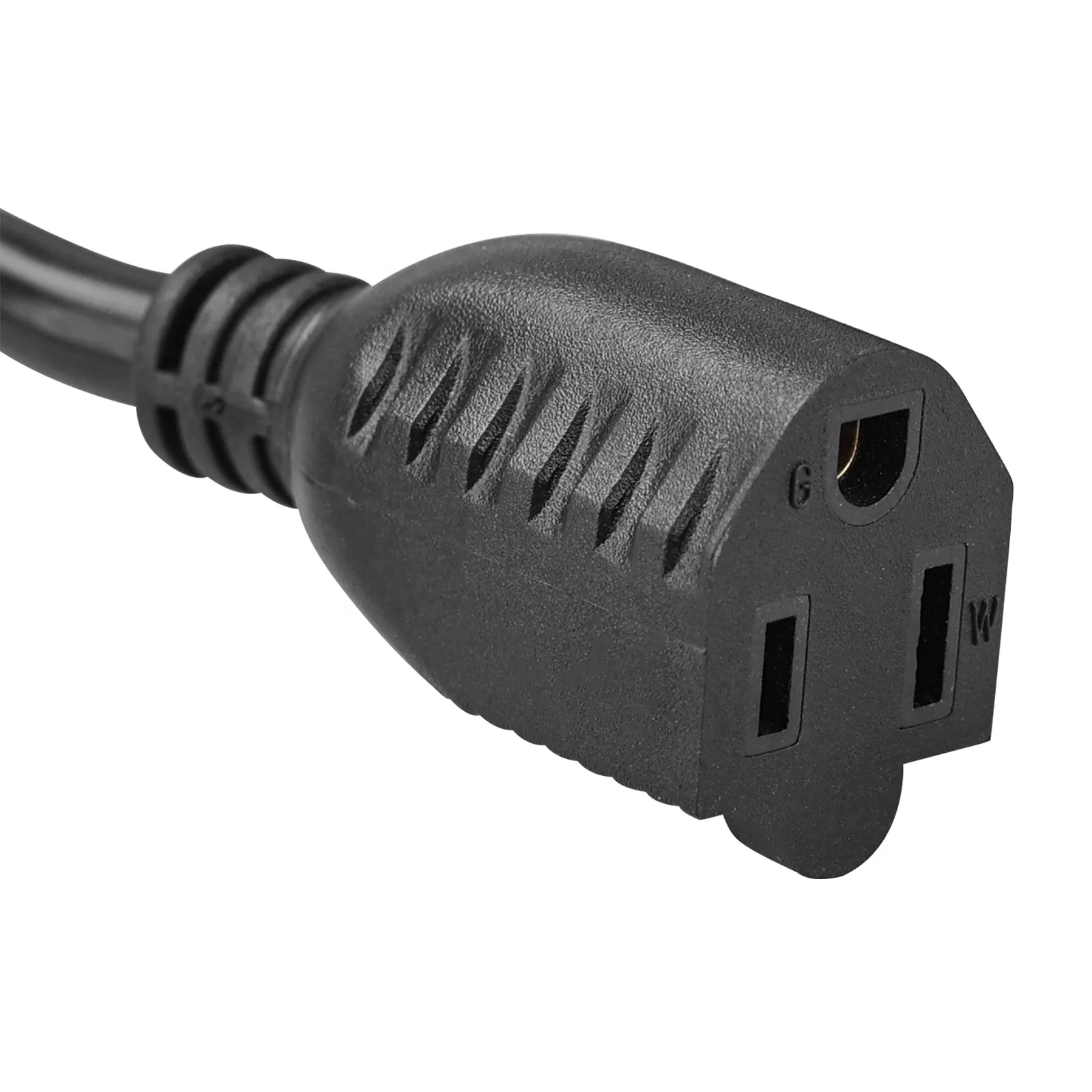 15 Amp Electrical Y Splitter Extension Cord, 1.5FT 3 Prong Extension Y Splitter Cable NEMA 5-15P to 2 x NEMA 5-15R 14/3 AWG