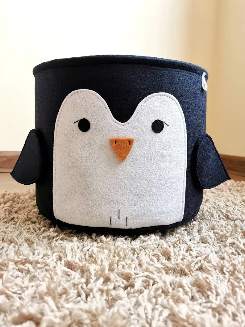 Clothes Storage Box Laundry Basket Kid Toy Storage Baskets Felt Round Storage Basket