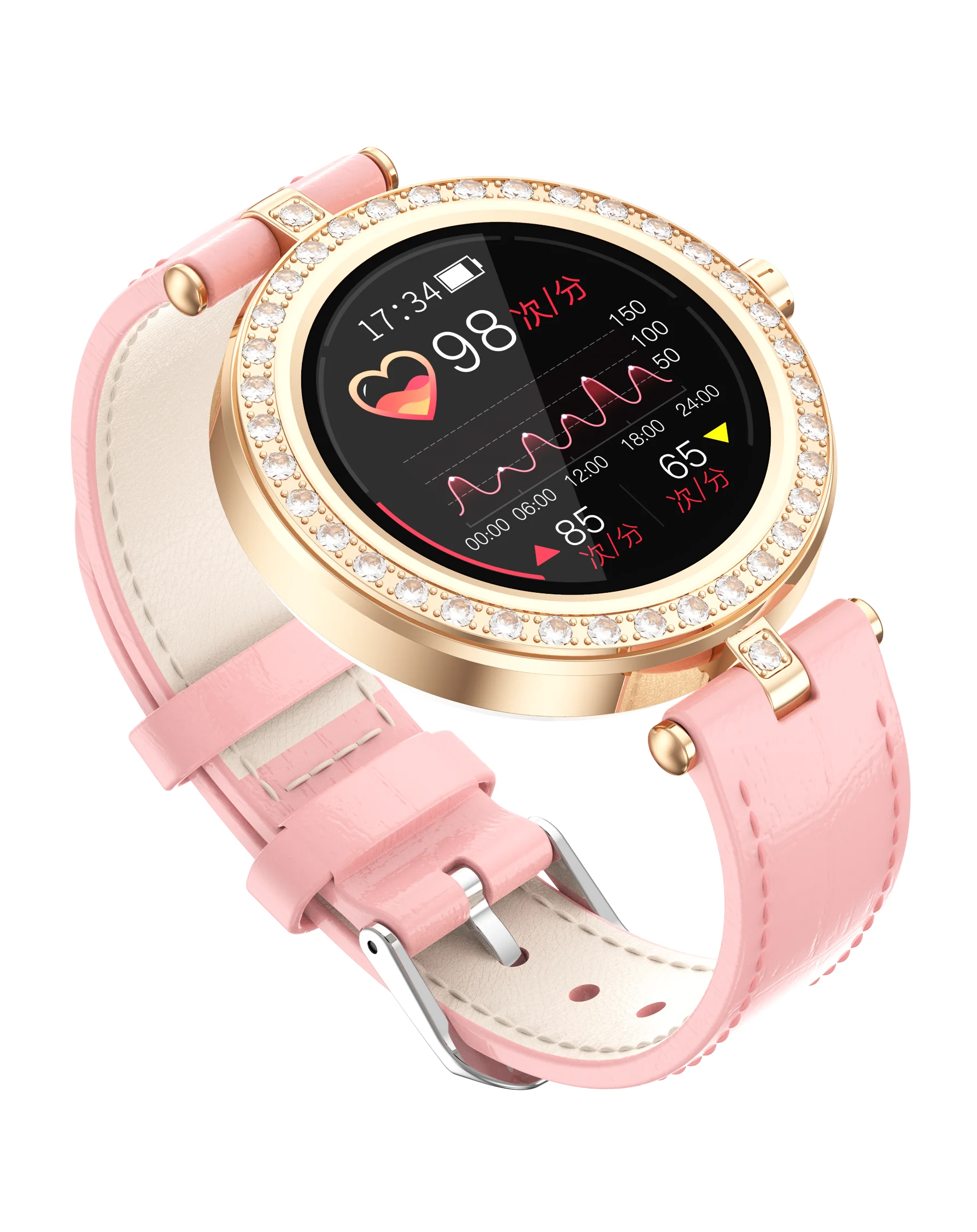 
CLOC multilingual round screen student step measurement message push call waterproof sleep monitoring Android smart watch 