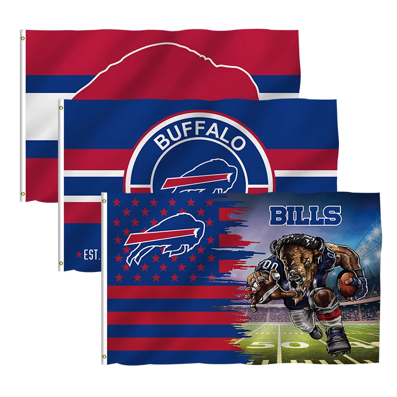 In Stock All  Football Team Flag 3x5ft High Quality Custom Design Dallas Buffalo Bills  Banner 100% Polyester Sports Nfl Flag
