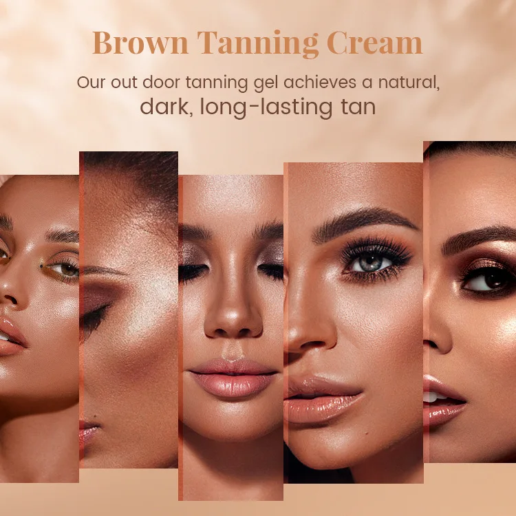 Custom Organic Self Tanner Natural Tanning Cream Dark Sun Intensive Tanning Accelerator Gel OEM ODM  High quality tanning cream