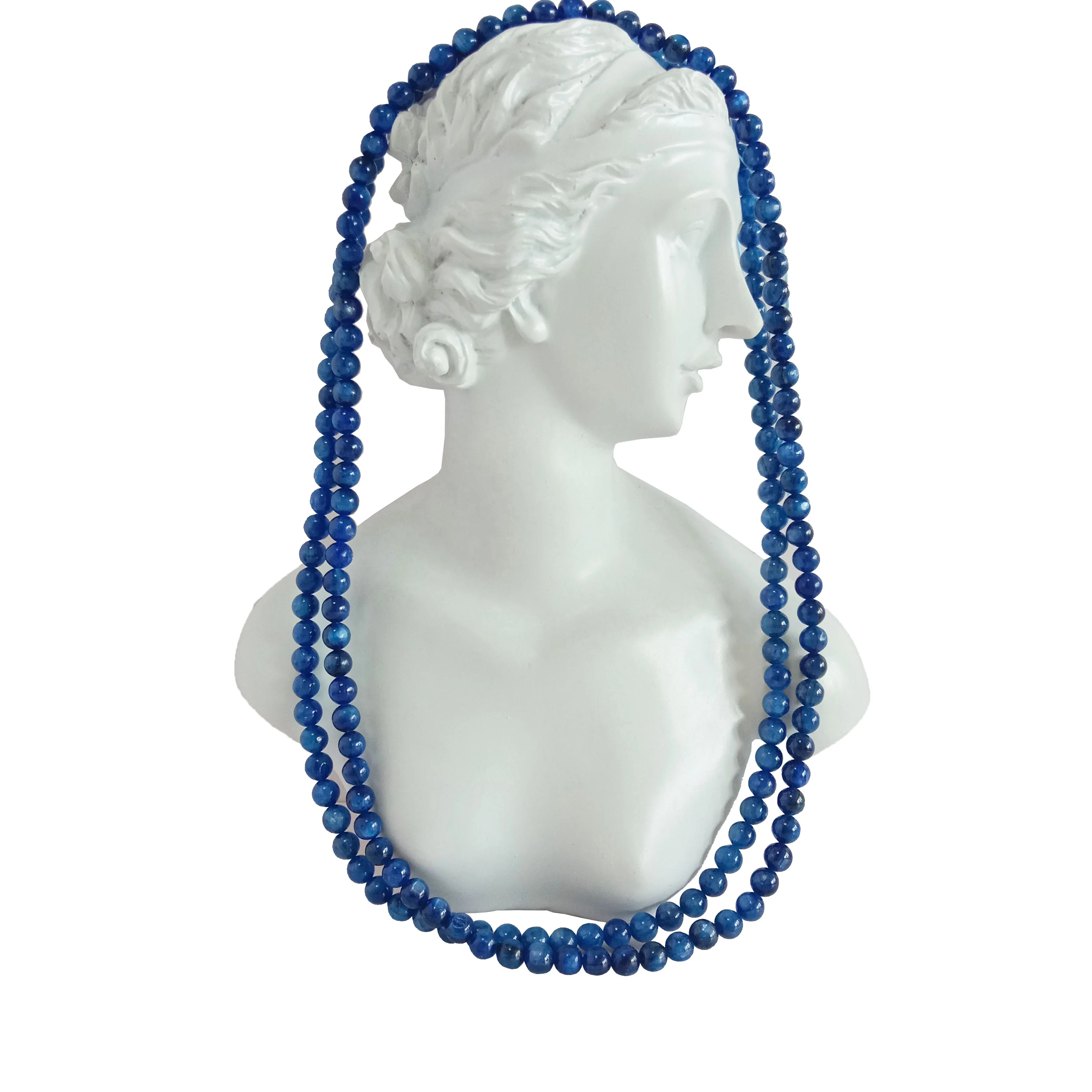 Синие кианитовые Простые овальные накидки натуральные бусины кианита 6 мм полная