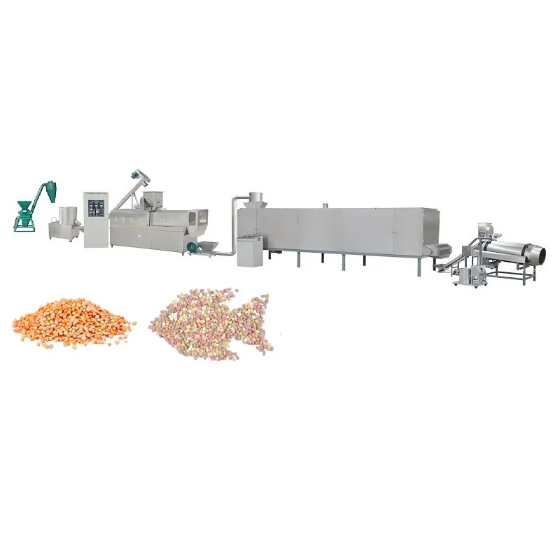 Industrial-scale Aquafarm Fish Feed Production Plant Processing Line Grinder Extruder Dryer (Oven) for Sale