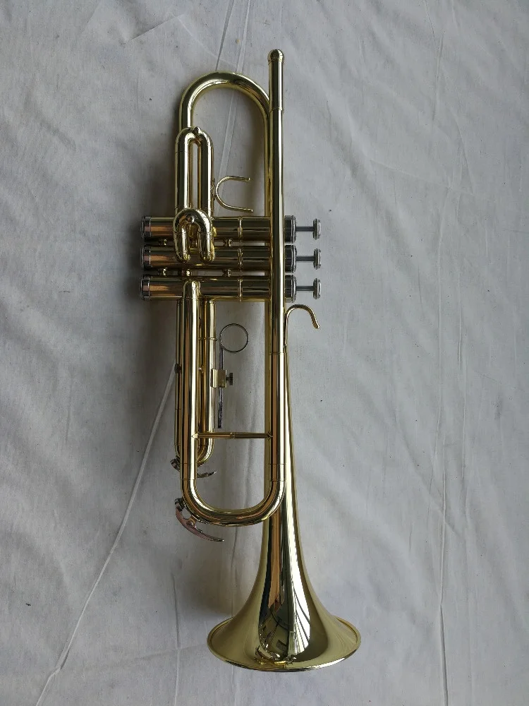 High quality musical instrument yellow brass bell Gold lacquer Bb Trumpet (JTR-271)