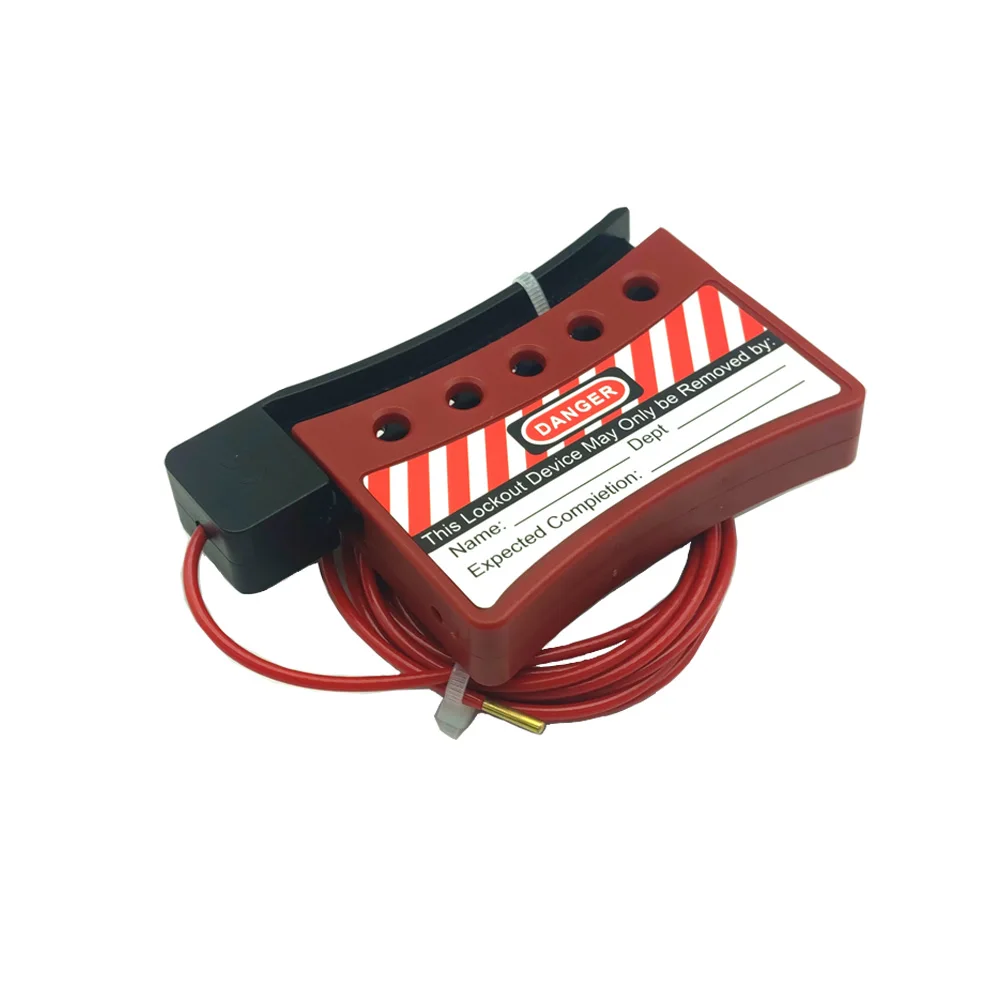 High Security  LOTO Industrial Safety Adjustable 5 Holes Lock Stainless Steel Wire Cable Lockout