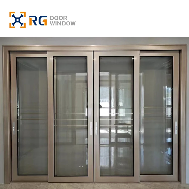 RG93.6 Durable Quality Thermal insulation energy-saving sliding doors exterior aluminum glass sliding doors courtyard doors