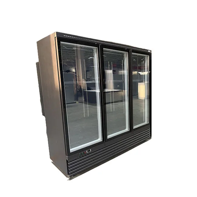 Factory Direct Sales New Type Supermarket refrigerated drinks 2 door vertical glass door freezer