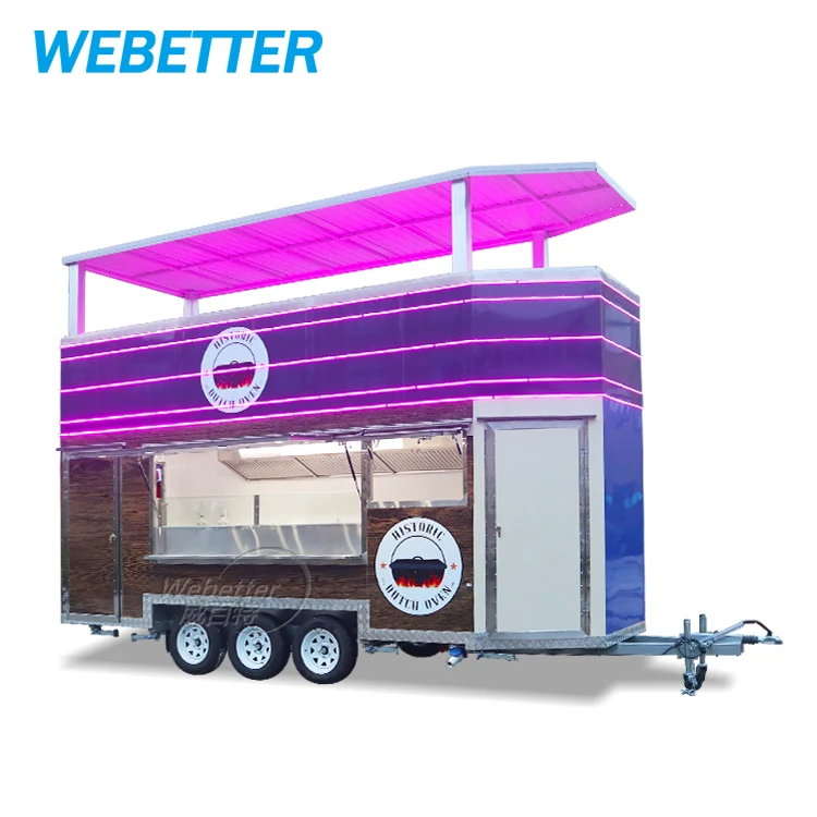 WEBETTER Luxury Double Decker Mobile Food Truck Outdoor Two Story Mobile Bar Food Trailers With Full Kitchen Equipments For Sale
