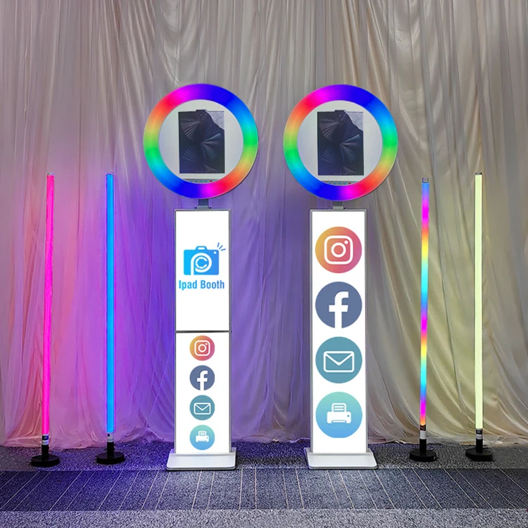 Portable Roaming i Pad Photobooth 2024 Led 10.2 11.5 12.9 iPad DSLR Self-Service Roaming Photo Booth Shell For Sale
