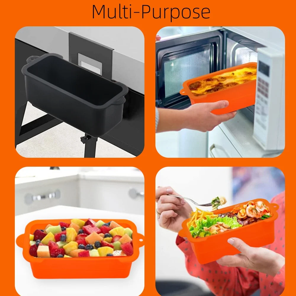 Reusable Drip Pan Liner Easy to clean Rectangular Silicone Grease Catcher Cup Liner Grill Grease Tray for blackstone accessories