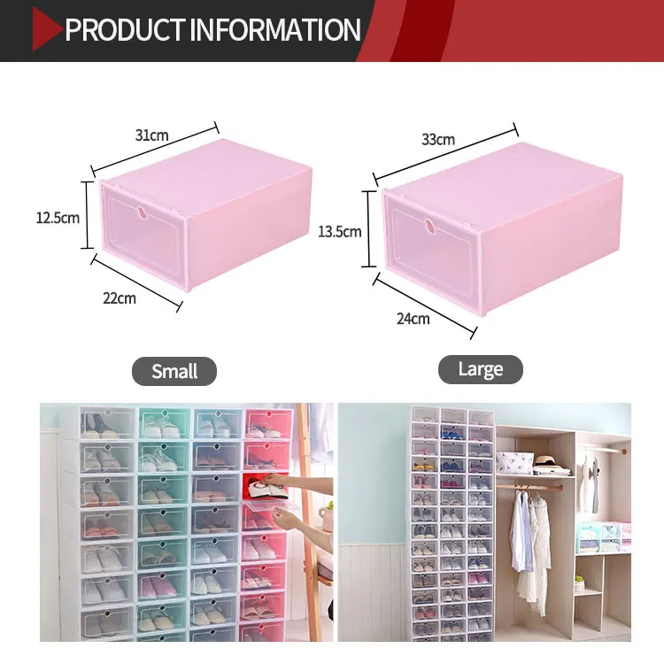 Wholesale Stackable Acrylic Clear Custom Plastic Shoe Box Storage Box Organizer For Sneakers
