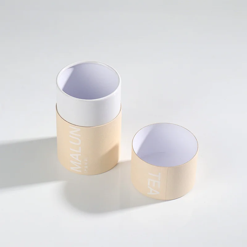 Customizable Cardboard Kraft Cylinder round Box Cylindrical Canister Paper Tube Packaging for Cosmetics