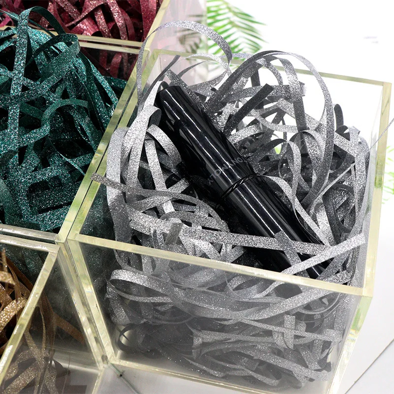 1KG Glitter Shredded Paper Crinkle Paper Raffia Paper Grass Package Filler Filling for Gift Wrapping Basket