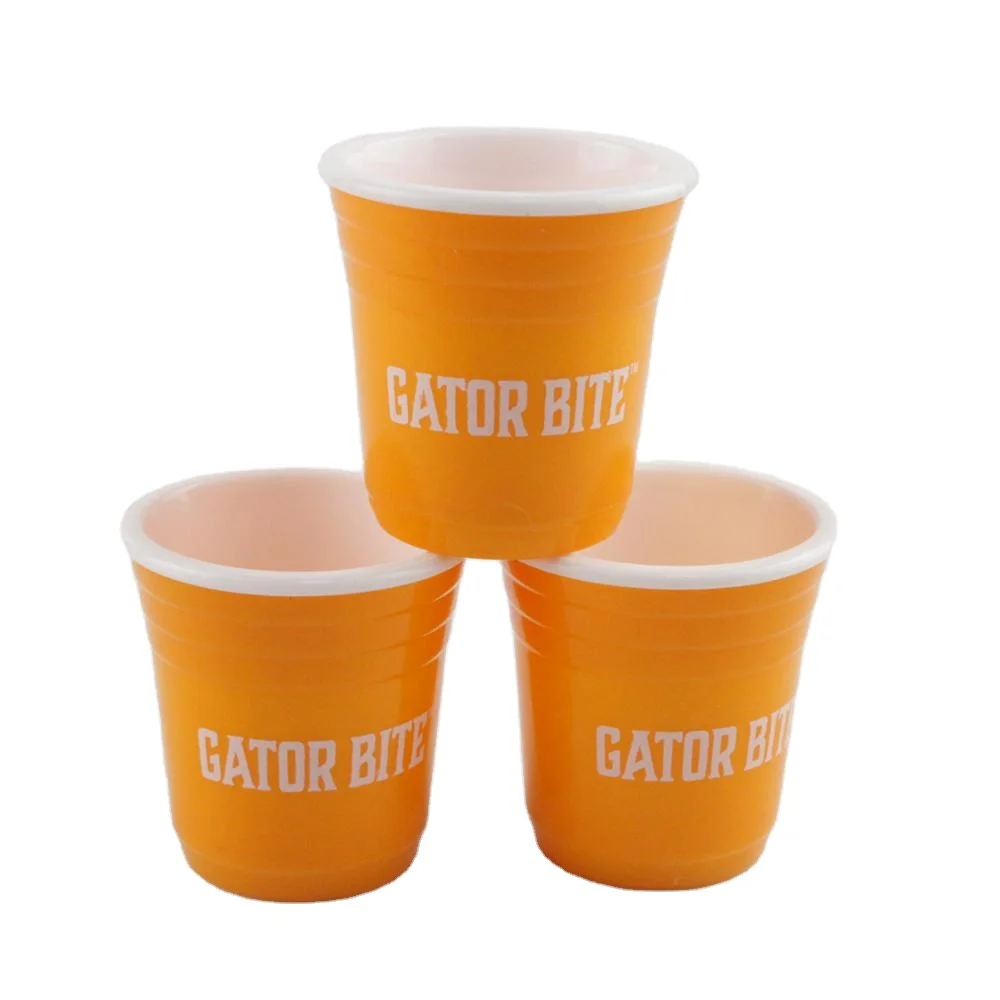 (8 Pack) Reusable Mini Cups 2oz Red Cup Style Party Shot Glasses Plastic Jello Shooters