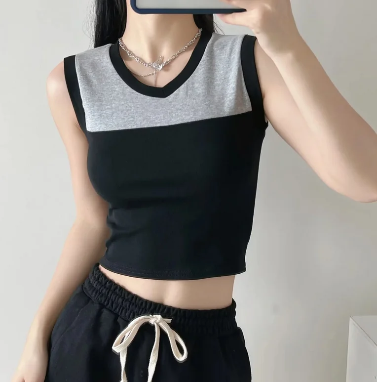 Runwaylover 1023 American Street Style Ladies Sexy Sleeveless Crop Tops