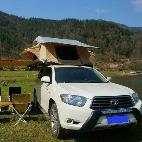 Rooftop Camping Tent 4x4 SUV Jeep Car Camping Soft Shell Roof Top Tent with Two Ladder
