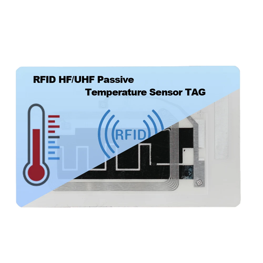 Programmable HF/UHF RFID 860~960mhz RFID  Temperature  Measurement Control Waterproof Passive Temperature dual frequency tag
